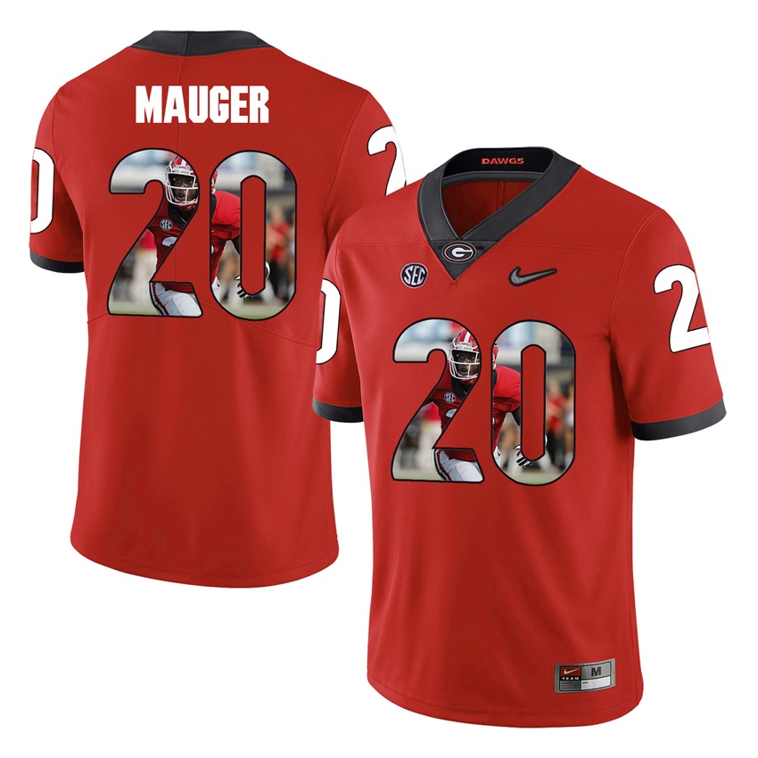 Georgia Bulldogs Red Quincy Mauger College Football Portrait Jersey