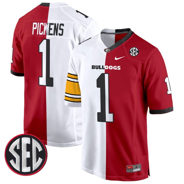 Georgia Bulldogs Split Game Jersey - All Stitched George Pickens