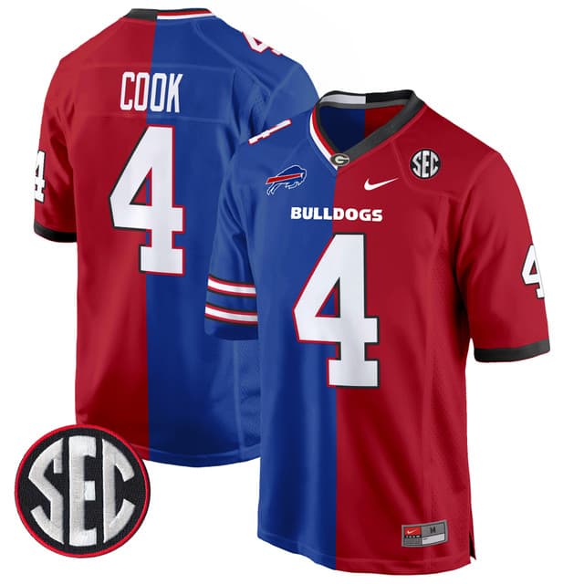 Georgia Bulldogs Split Game Jersey - All Stitched James Cook