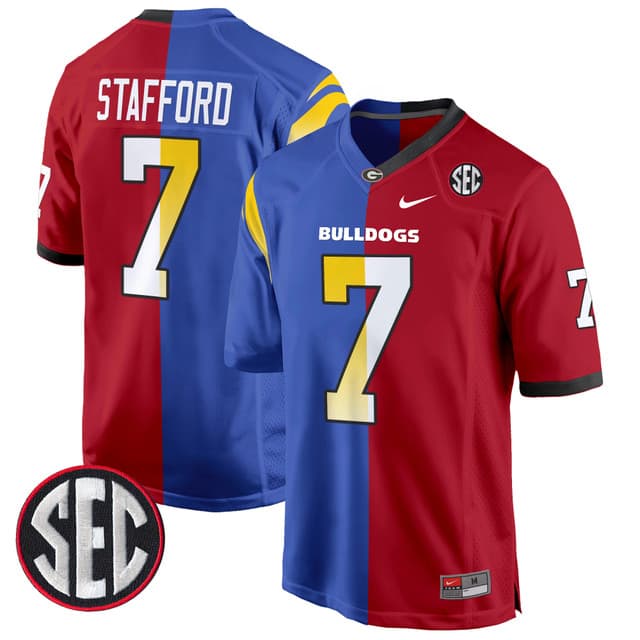Georgia Bulldogs Split Game Jersey - All Stitched Matthew Stafford