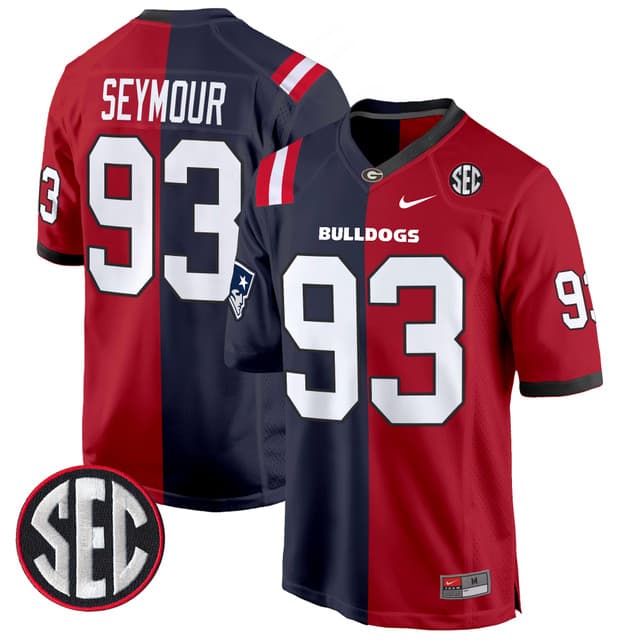 Georgia Bulldogs Split Game Jersey - All Stitched Richard Seymour