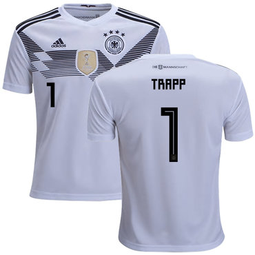 Germany #1 Trapp White Home Kid Soccer Country Jersey