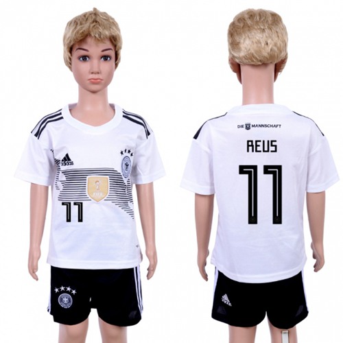 Germany #11 Reus White Home Kid Soccer Country Jersey