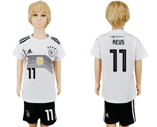 Germany #11 Reus White Home Kid Soccer Country Jersey