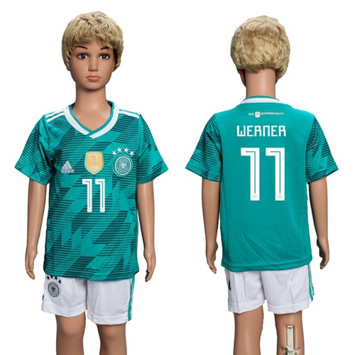 Germany #11 Werner Away Kid Soccer Country Jersey