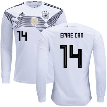 Germany #14 Emre Can Home Long Sleeves Kid Soccer Country Jersey