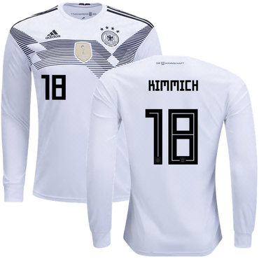 Germany #18 Kimmich Home Long Sleeves Kid Soccer Country Jersey