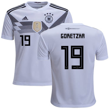 Germany #19 Goretzka White Home Kid Soccer Country Jersey