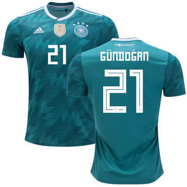 Germany #21 Gundogan Away Kid Soccer Country Jersey
