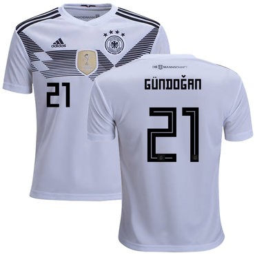 Germany #21 Gundogan White Home Kid Soccer Country Jersey