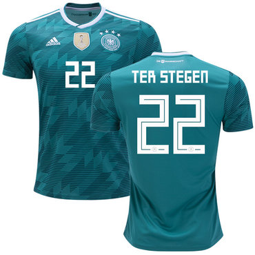 Germany #22 Ter Stegen Away Kid Soccer Country Jersey