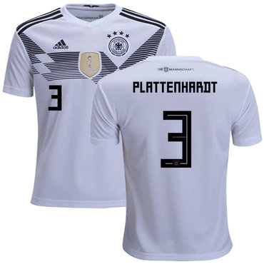 Germany #3 Plattenhardt White Home Kid Soccer Country Jersey