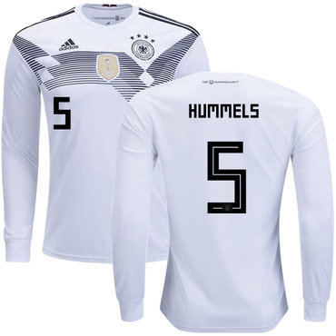 Germany #5 Hummels Home Long Sleeves Kid Soccer Country Jersey