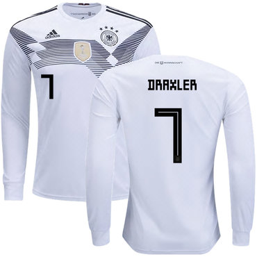 Germany #7 Draxler Home Long Sleeves Kid Soccer Country Jersey