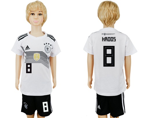 Germany #8 Kroos White Home Kid Soccer Country Jersey