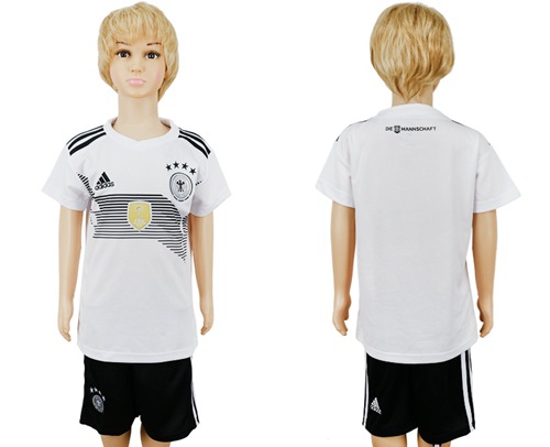 Germany Blank White Home Kid Soccer Country Jersey