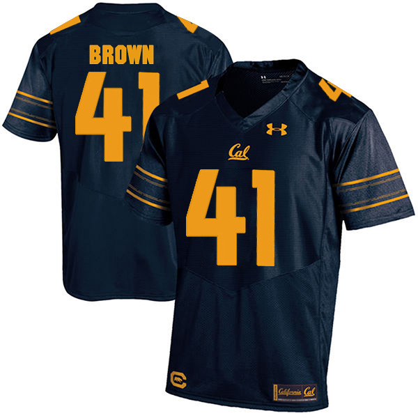Gerran Brown California Golden Bears Men's Jersey - #41 NCAA Navy Blue Stitched Authentic