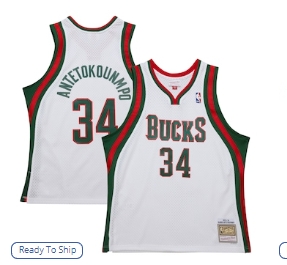 Giannis Antetokounmpo Milwaukee Bucks Mitchell & Ness 2013-14 Hardwood Classics Swingman Jersey - White