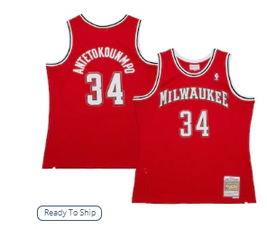 Giannis Antetokounmpo Milwaukee Bucks Mitchell & Ness 2014-15 Hardwood Classics Swingman Jersey - Red