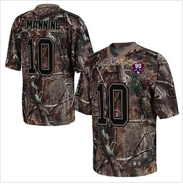 Giants #10 Eli Manning Camo With 1925-2014 Season Patch Realtree Elite Jersey