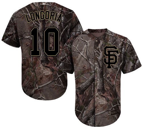 Giants #10 Evan Longoria Camo Realtree Collection Cool Base Stitched Baseball Jersey