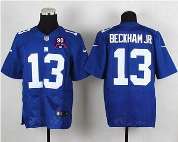 Giants #13 Odell Beckham Jr Royal Blue Team Color With 1925-2014 Season Jersey