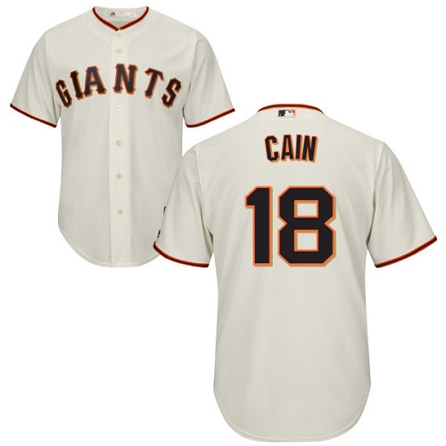 Giants #18 Matt Cain Cream Cool Base Stitched Youth MLB Jersey
