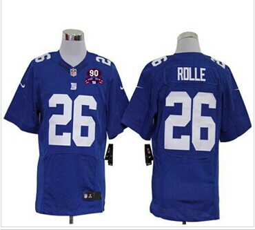 Giants #26 Antrel Rolle Royal Blue Team Color With 1925-2014 Season Patch Jersey