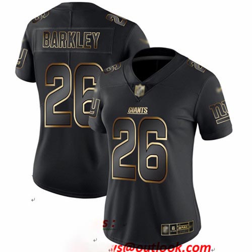 Giants #26 Saquon Barkley Black Gold Women's Stitched Football Vapor Untouchable Limited Jersey