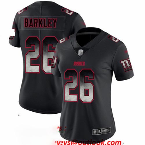Giants #26 Saquon Barkley Black Women's Stitched Football Vapor Untouchable Limited Smoke Fashion Jersey