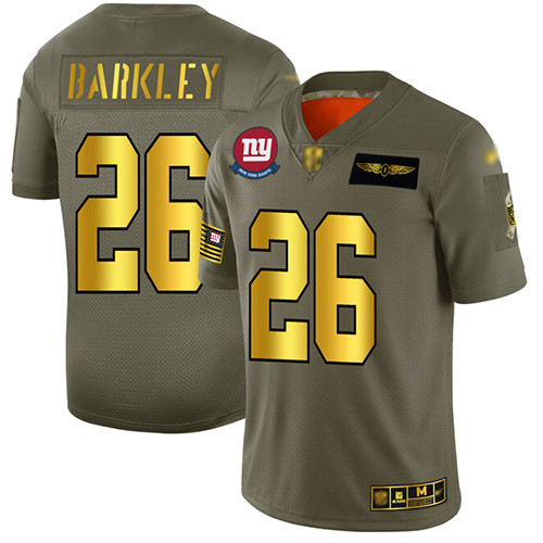 Giants #26 Saquon Barkley Camo Gold Men's Stitched Football Limited 2019 Salute To Service Jersey