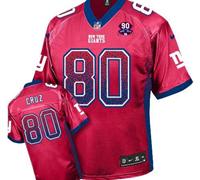 Giants #80 Victor Cruz Red Alternate With 1925-2014 Season Patch Drift Fashion Jersey