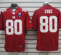 Giants #80 Victor Cruz Red Alternate With 1925-2014 Season Patch Jersey