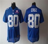 Giants #80 Victor Cruz Royal Blue Team Color With 1925-2014 Season Patch Jersey