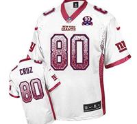 Giants #80 Victor Cruz White With 1925-2014 Season Patch Drift Fashion Jersey
