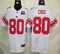 Giants #80 Victor Cruz White With 1925-2014 Season Patch Jersey
