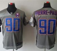 Giants #90 Jason Pierre-Paul Grey Shadow With 1925-2014 Season Patch Jersey
