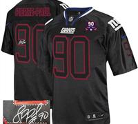 Giants #90 Jason Pierre-Paul Lights Out Black With 1925-2014 Season Patch Autographed Jersey