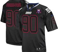 Giants #90 Jason Pierre-Paul Lights Out Black With 1925-2014 Season Patch Jersey