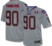 Giants #90 Jason Pierre-Paul Lights Out Grey With 1925-2014 Season Patch Jersey