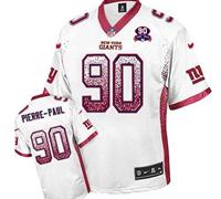 Giants #90 Jason Pierre-Paul White With 1925-2014 Season Patch Drift Fashion Jersey