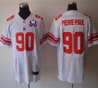 Giants #90 Jason Pierre-Paul White With 1925-2014 Season Patch Jersey