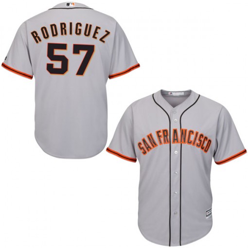 Giants 57 Derek Rodriguez Gray Cool Base Jersey