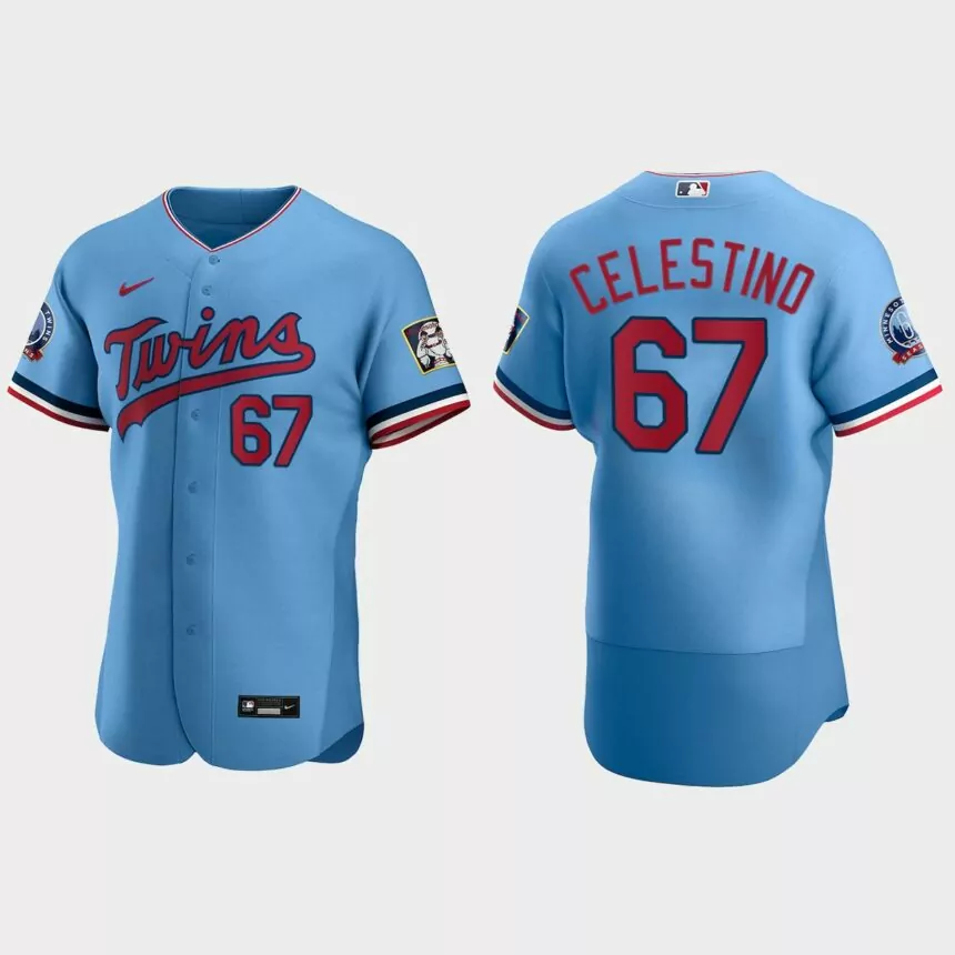 Gilberto Celestino Minnesota Twins Authentic Alternate Jersey – Light Blue