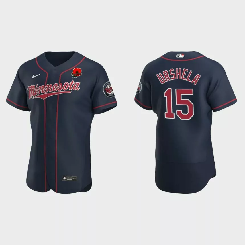 Gio Urshela Minnesota Twins 2022 Memorial Day Poppy Patch Authentic Jersey – Navy