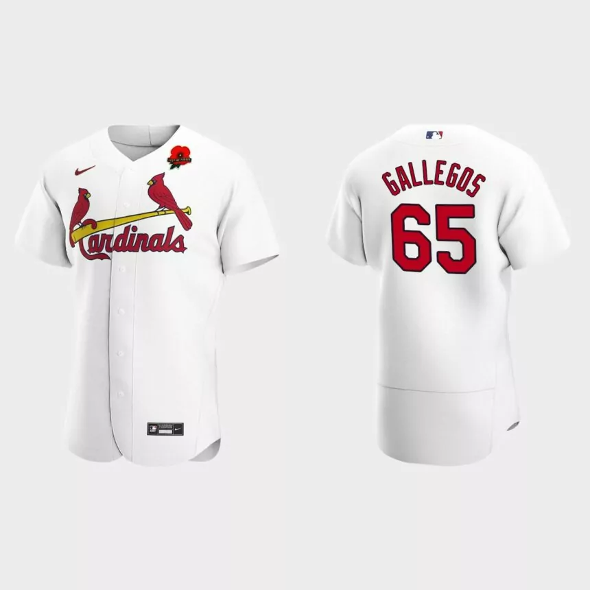 Giovanny Gallegos St. Louis Cardinals 2022 Memorial Day Poppy Patch Authentic Jersey – White
