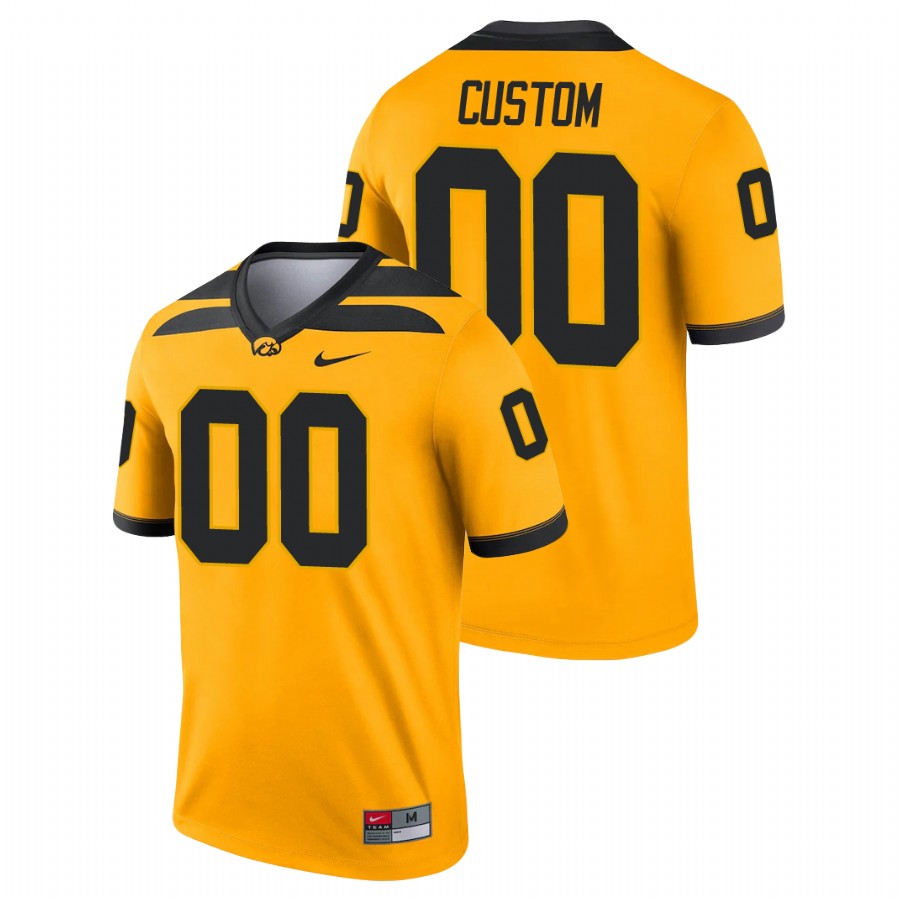 Gold Men's Iowa Hawkeyes Custom Legend Alternate Jersey