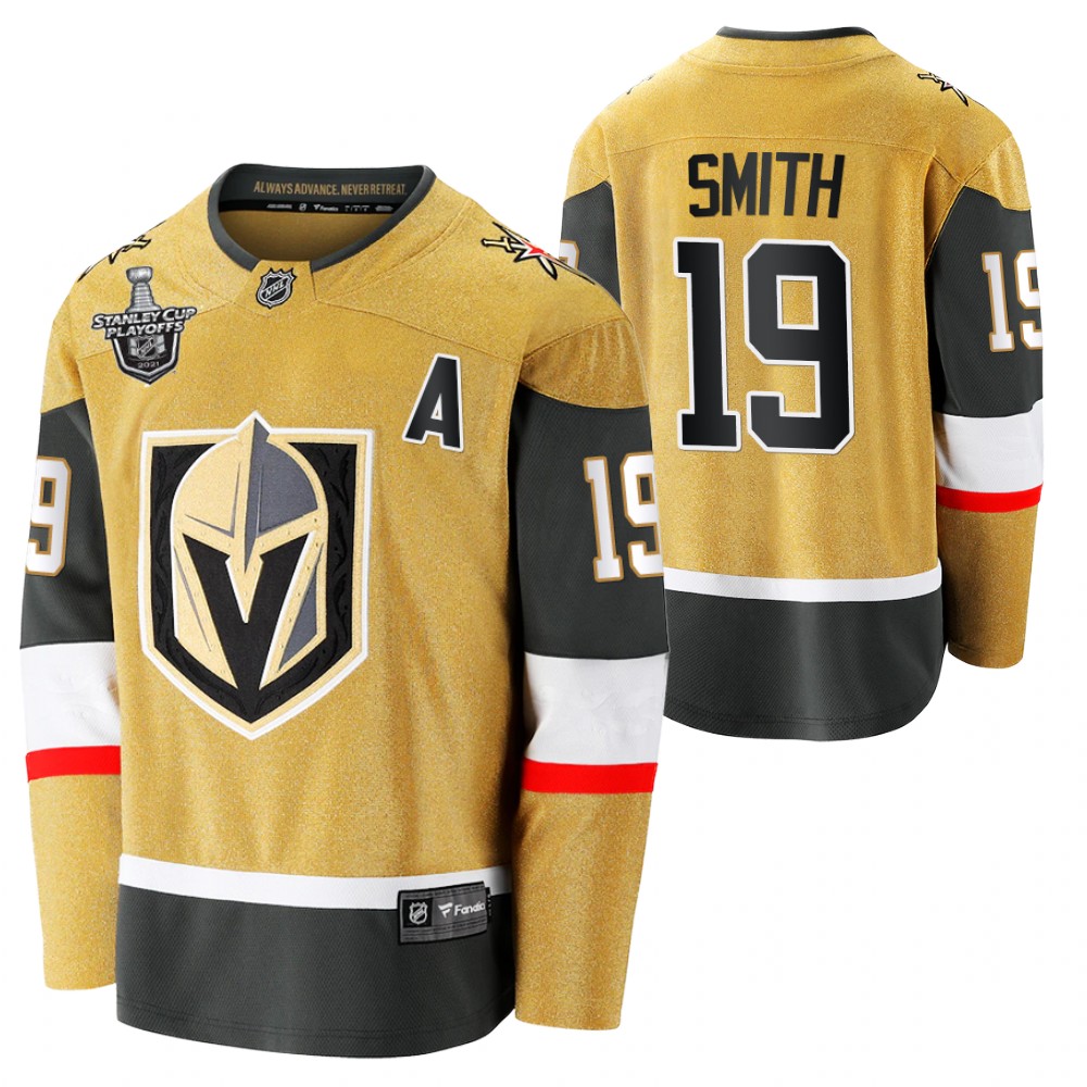 Golden Knights #19 Reilly Smith Gold 2021 Stanley Cup Playoffs Jersey