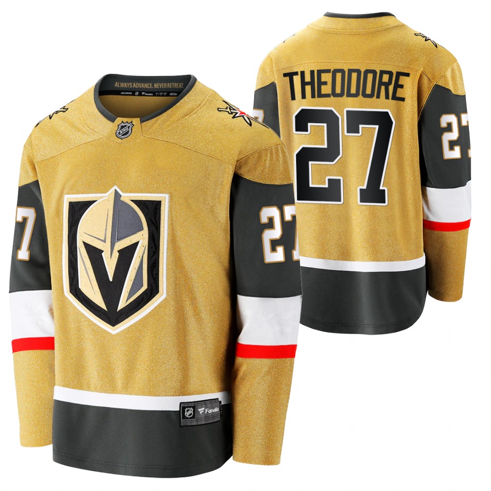 Golden Knights #27 Shea Theodore Gold 2020-21 Alternate Jersey