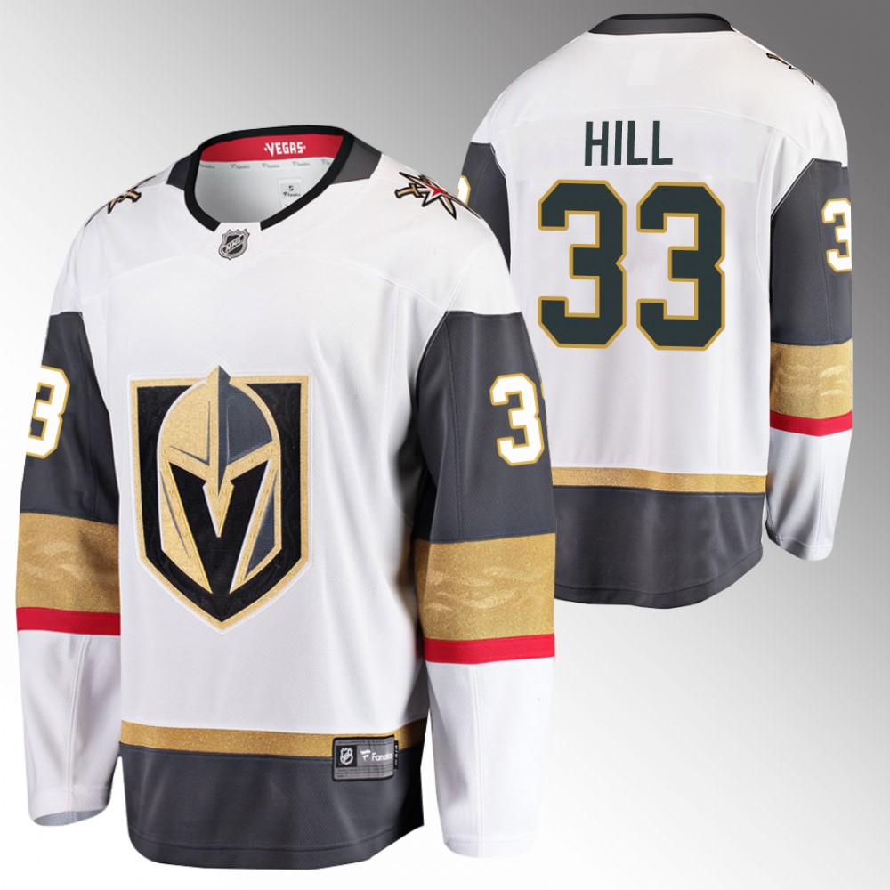 Golden Knights #33 Adin Hill White Away Jersey